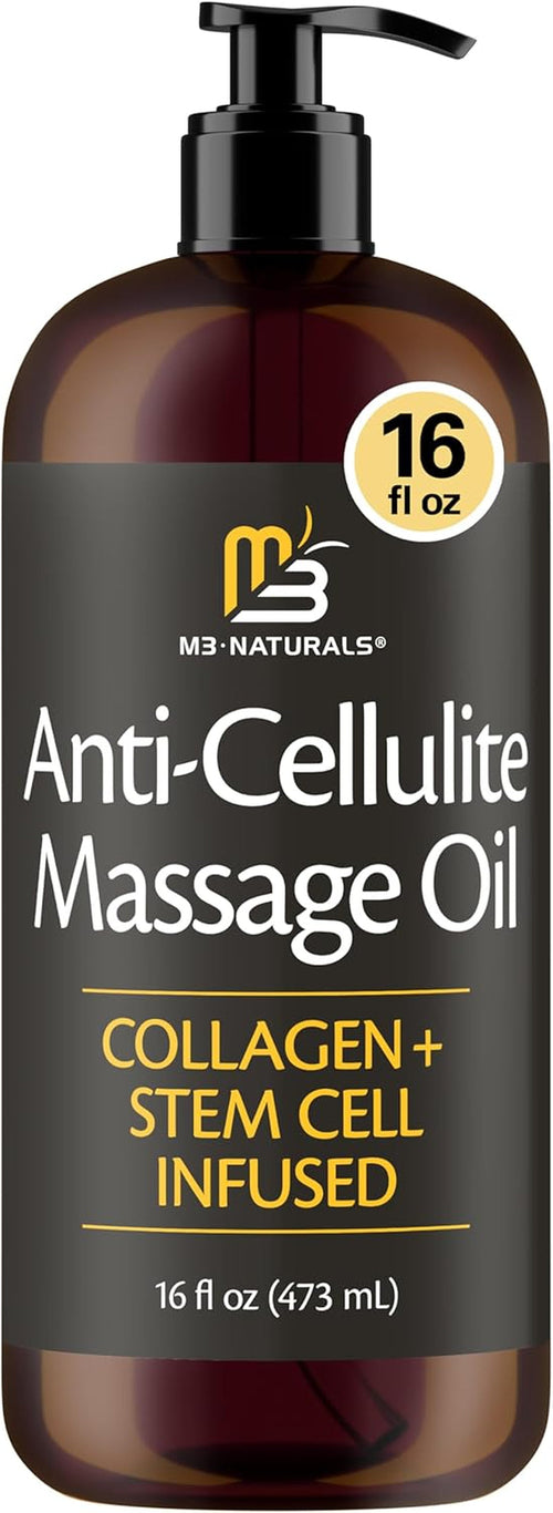 Anti-Cellulite Massage Oil – Helps Smooth the Appearance of Cellulite & Improve Skin Texture – Refreshing Aromatherapy Body Oil for Legs & Full Body – 16 Fl Oz