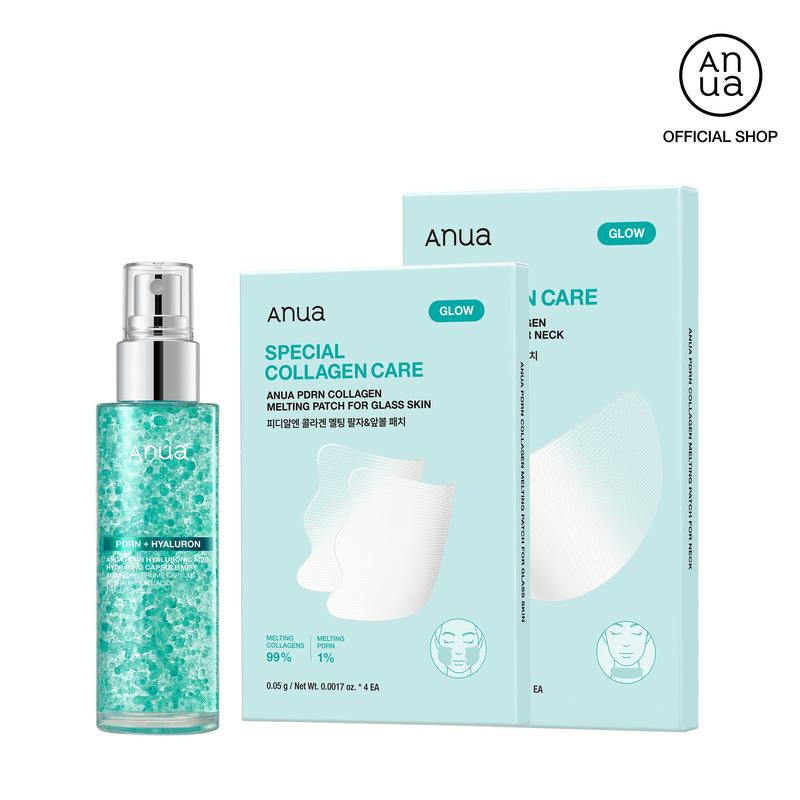 PDRN Collagen Plumping Wrinkle-Care Bundle L Moisturizer, Glow Spray Serum, Collagen Melting Patch, Plumping, Rejuvenation, Glass Skin, Korean Beauty, Skincare Routine, Facial Mist