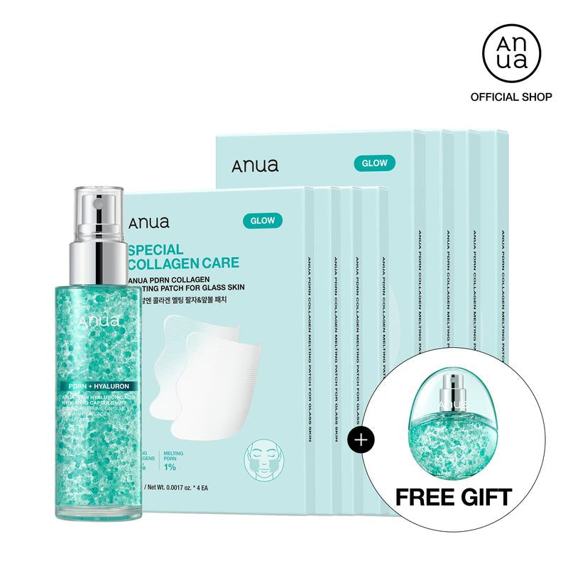 PDRN Collagen Plumping Wrinkle-Care Bundle L Moisturizer, Glow Spray Serum, Collagen Melting Patch, Plumping, Rejuvenation, Glass Skin, Korean Beauty, Skincare Routine, Facial Mist