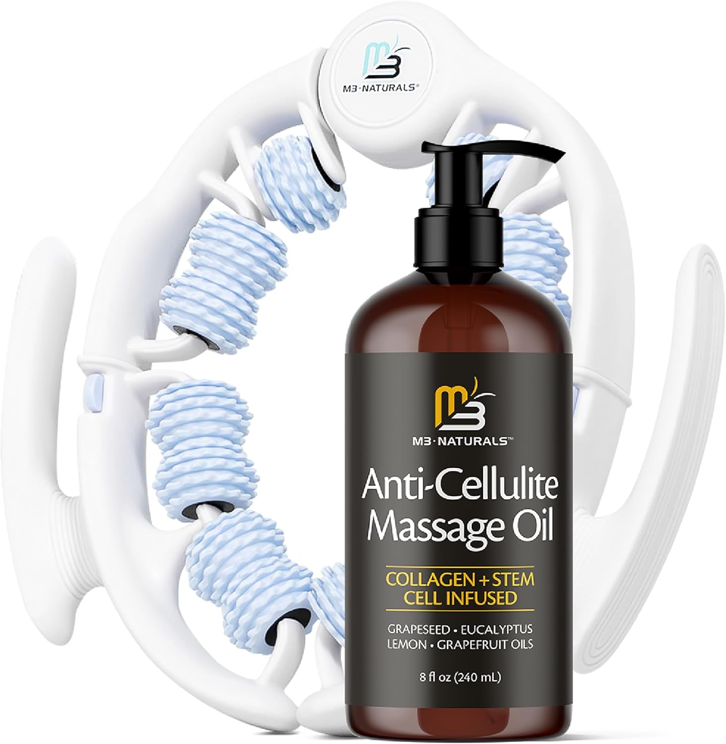 Anti-Cellulite Massage Oil – Helps Smooth the Appearance of Cellulite & Improve Skin Texture – Refreshing Aromatherapy Body Oil for Legs & Full Body – 16 Fl Oz