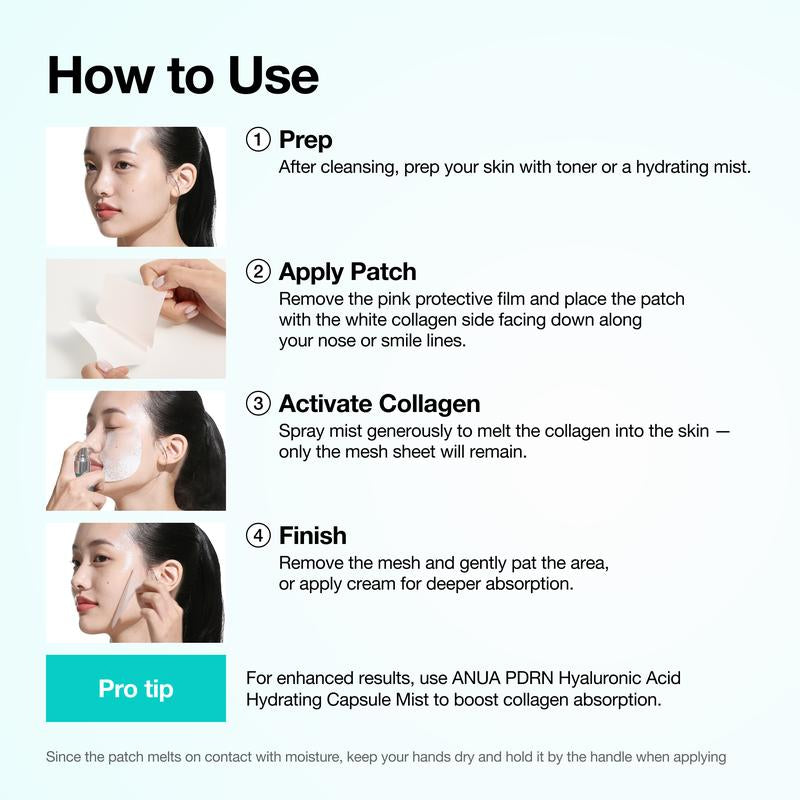 PDRN Collagen Plumping Wrinkle-Care Bundle L Moisturizer, Glow Spray Serum, Collagen Melting Patch, Plumping, Rejuvenation, Glass Skin, Korean Beauty, Skincare Routine, Facial Mist