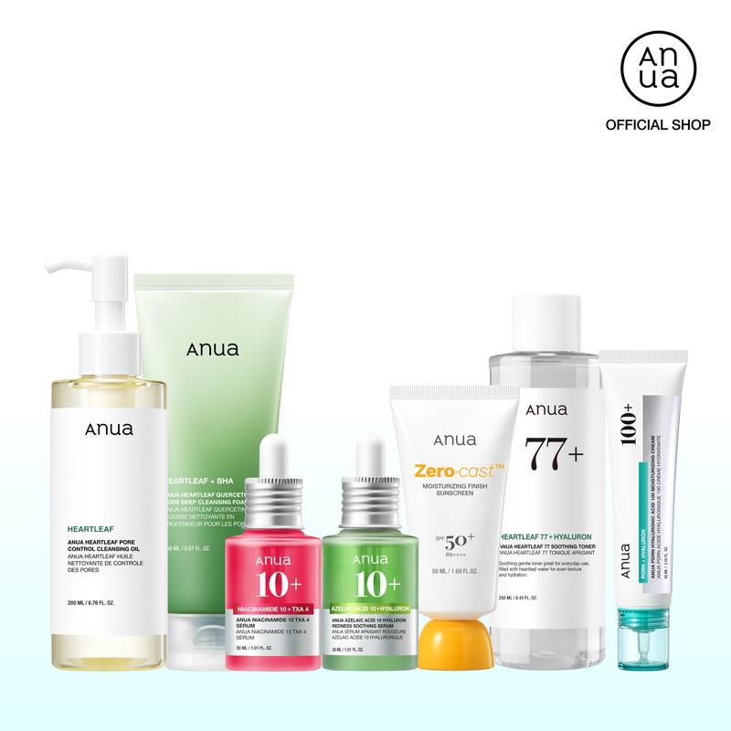 Affordable Full-Korean Skincare Routine Set | 7 Essential TikTok Viral Items for Hydration, Hyperpigmentation & Redness Care | Complete Bundle with Cleansers, Toner, Serums, Moisturizer & SPF