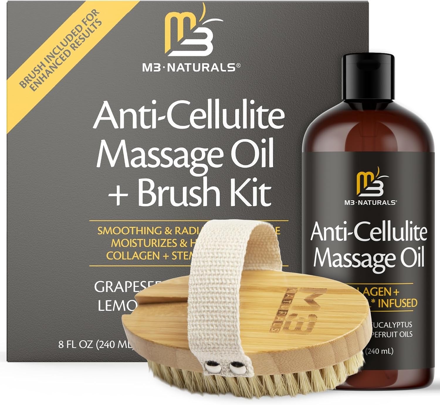 Anti-Cellulite Massage Oil – Helps Smooth the Appearance of Cellulite & Improve Skin Texture – Refreshing Aromatherapy Body Oil for Legs & Full Body – 16 Fl Oz