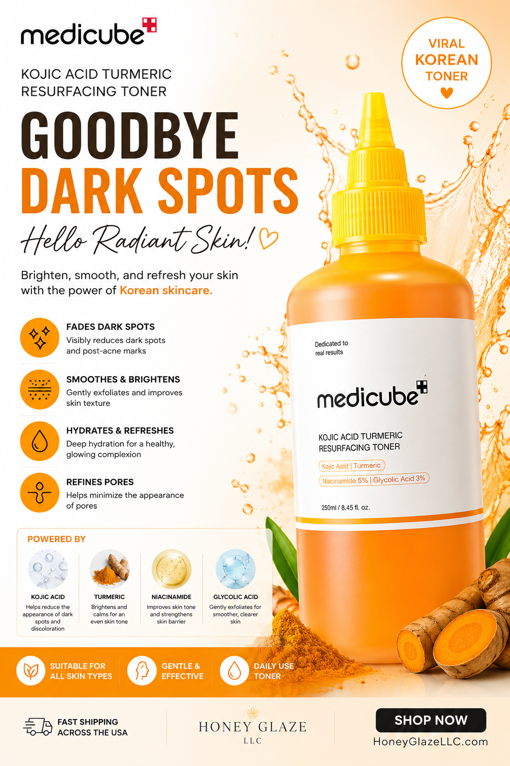 MEDICUBE Kojic Acid Turmeric Toner 250ml